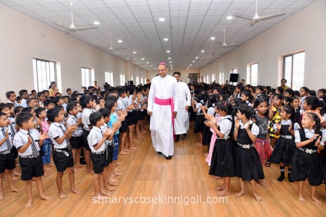 Students at St. Mary's institution in a classroom