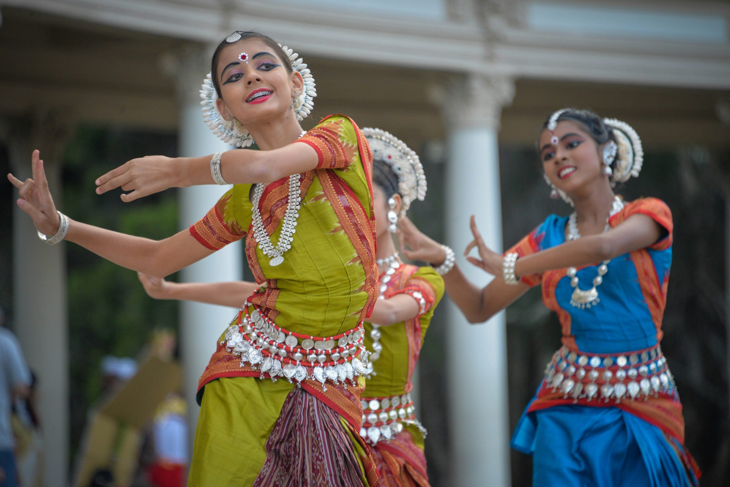 Students performing a cultural dance